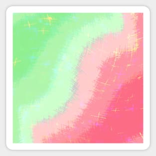 Waves Of Greens and Pinks Sticker